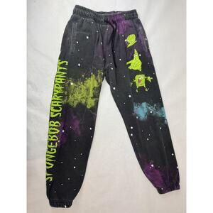 Nickelodeon Spongebob Scarypants Halloween Pants Joggers Sweatpants Black Medium